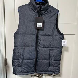 NWT ZeroXposur Men's M Medium Block-Quilted Puffer Vest Slate Static Gray
